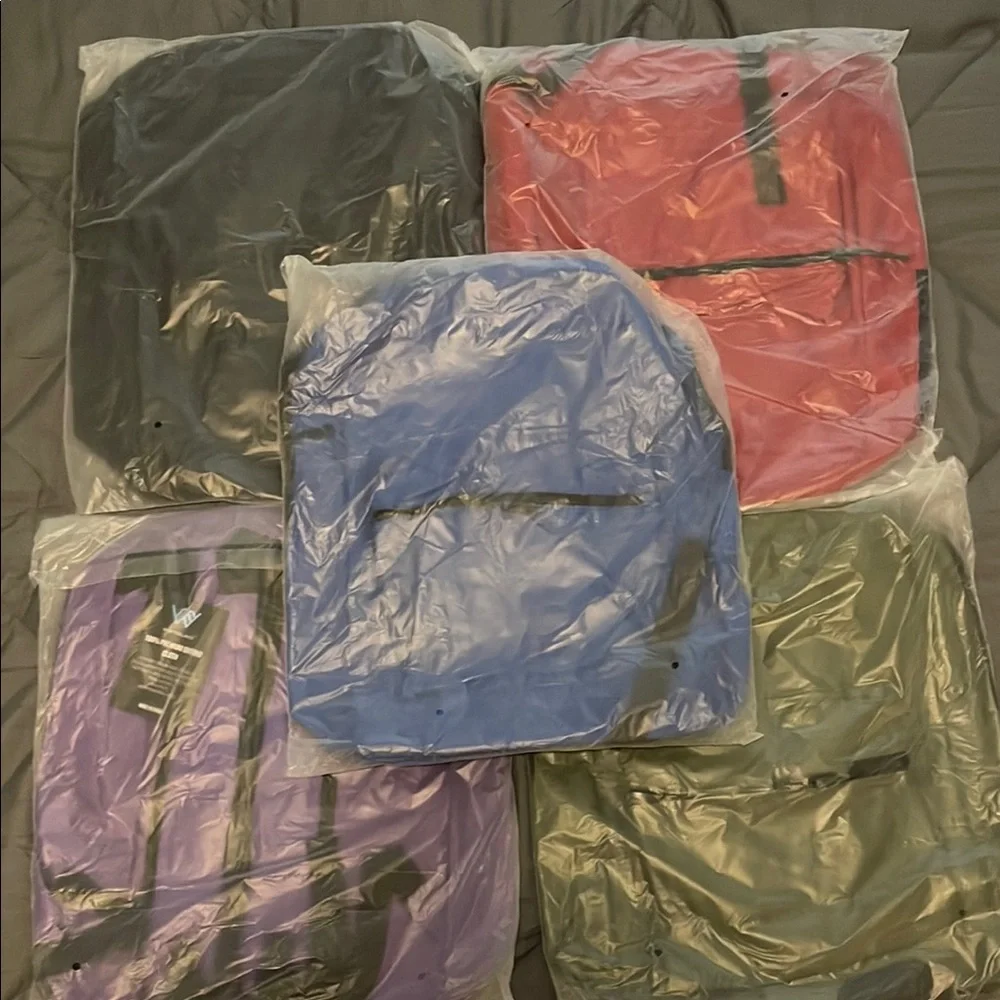 Set of 5 colorful backpacks